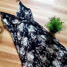 Essue Dresses | Essue Black Floral Print High- Low Dress | Color: Black/Pink | Size: M