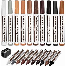Furniture Repair Kit Wood Markers Wax Sticks, For Stains, Scratches, Wood Floors, Tables, Desks, Carpenters, Bedposts, Touch Ups, And Cover Ups (21)