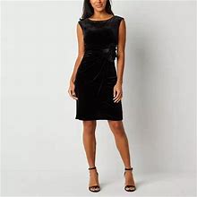 Jessica Howard Floral Applique Sleeveless Sheath Dress | Black | Womens 10 | Dresses Sheath Dresses