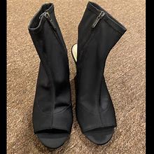 Sam Edelman Shoes | Like New! Sam Edelman Circus Black Shiny Open Toe/Heel Heeled Boots Zipper 8 | Color: Black | Size: 7