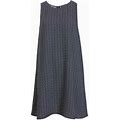 Halogen A-Line Dress In Navy- Ivory Dots Womens Size Xs Xsmall