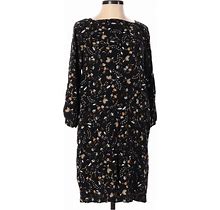 Gap Casual Dress - Popover Crew Neck Long Sleeve: Black Print Dresses - Women's Size X-Small