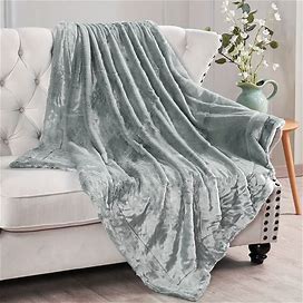 1Pc Plain Faux Fur Throw Blanket, Plush Fuzzy Soft Warm Nap Blanket For Couch Sofa Bed Office Camping Travel,Grey,Brand-New,Temu