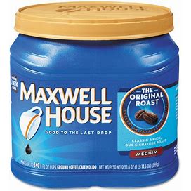 Maxwell House Coffee, Ground, Original Roast, Medium Roast, 30.6 Oz Canister, 6 Canisters/Carton - MWH04648CT
