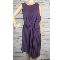 Simply Vera Wang Dress Medium Plum Purple Pleated Asymmetrical Modern