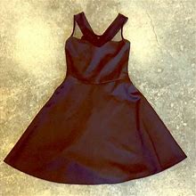 Ruby Rox Dresses | Mesh Sweetheart A-Line Dress With Back Bow | Color: Black/Silver | Size: 5J