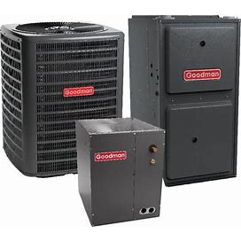 Goodman 2.5 Ton 14.5 SEER2 Single Stage Air Conditioner GSXN403010 And 60,000 BTU 96% AFUE Multi-Speed Gas Furnace GM9S960603BN Upflow System With