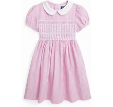 Polo Ralph Lauren Toddler And Little Girls Striped Smocked Cotton Seersucker Dress - H Rose, White - Size 2