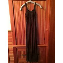 Spence Women's Sleeveless Long Maxi Brown Dress With Braided Trim - Missy 8 NWT