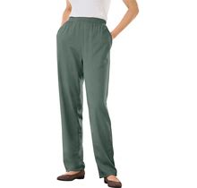 Plus Size Women's 7-Day Knit Straight Leg Pant By Woman Within In Pine (Size L)