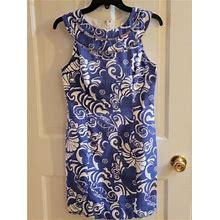 Lilly Pulitzer Lindy Spectrum Blue Tide Pools Beaded Neck Shift Dress