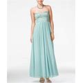 Speechless Juniors Strapless Lace Embellished Gown Dress, Antique Blue, 5