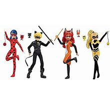 Miraculous Heroes Fashion Doll Bundle (Ladybug Cat Noir Rena Rouge Queen Bee)