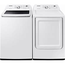 Samsung White Top Load Washer & Dryer Set With Vibration Reduction Technology+ And Sensor Dry In White(Bndl-1603923099314)