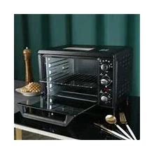 KEHOMY Simple Deluxe Toaster Oven With 20Litres Capacity,Compact Size Countertop Toaster, Easy To Control With Timer-Bake-Broil-Toast Setting, 1200W, Stainless Steel,16X11in,Black,Extra Large