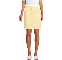 Lands' End Women's Mid Rise Elastic Waist Pull On Chino Skort - Golden Candle Light
