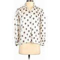 Evan Picone Long Sleeve Blouse: Ivory Polka Dots Tops - Women's Size 2