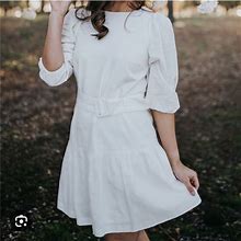 Ann Taylor Dresses | Ann Taylor White Linen Long Sleeve Dress 0 | Color: White | Size: 0
