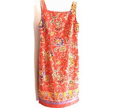 Talbots Petites Coral Linen Blend Summer Dress Size Petite 2