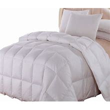 Royal Hotel Dobby Down Comforter 650-FILL-POWER Down-Fill, 100% Cotton 300-Thread-Count, Queen Size, Down White