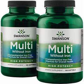 Swanson Premium High Potency Multi Without Iron +Immune Support - 2 Pack Vitamin | 2 Pack