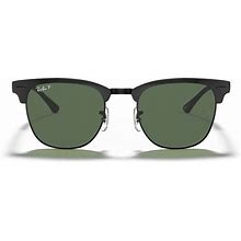 Ray-Ban Polarized Sunglasses, RB3716 Clubmaster - BLACK TOP MATTE/GREEN POLAR