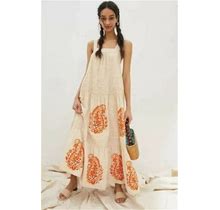 Anthropologie Felicity Embroidered Maxi Dress Size Xs Z289-46