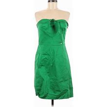 Cremieux Casual Dress - Party Strapless Sleeveless: Green Print Dresses - Women's Size 6