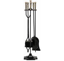 31 Inch 5 Pieces Metal Fireplace Tool Set With Stand-Bronze - 7" X 7" X 31"