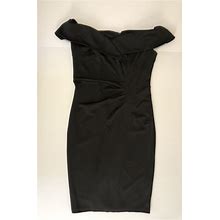 - Jasambac Sheath Dress, Size Medium, Black Off Shoulder Sleeveless