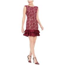 Donna Ricco NEW York Womens Red Cap Sleeve Short Body Con Party Dress 4