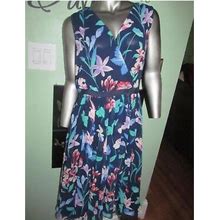 Talbots Dresses | Talbots Pleated Floral Dress Sz 8 Msrp $189 | Color: Red | Size: 8