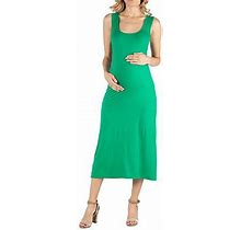 24/7 Comfort Apparel Racerback Scoop Neck Maxi Dress | Green | Maternity Large | Dresses Maxi Dresses
