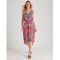 Miller's MILLERS - Womens Dress - Placement Printed Dipped Hem Dress With Heatseal Pink 22