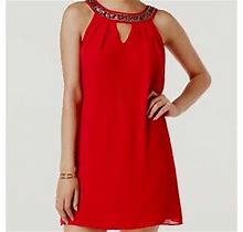Macy's Dresses | Nwt Bcx Juniors Ruffled Back Red Dress | Color: Red | Size: Xxs