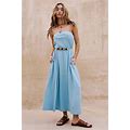Peyton Maxi Dress By Free-Est At Free People In Blue, Size: XS