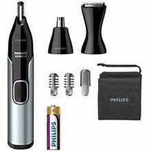 Philips Norelco Nose Trimmer 5000, For Nose, Ears, Eyebrows, Black And Silver, Nt5600/42