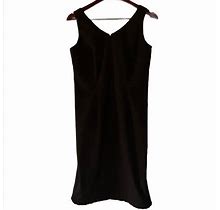 Liz Claiborne Dresses | Vintage Y2k Lizsport Sheath Dress Black Ruffle Hem Sleeveless | Color: Black | Size: 4
