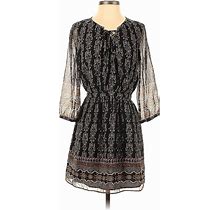 Madewell Casual Dress - Popover: Black Damask Dresses - Women's Size 0