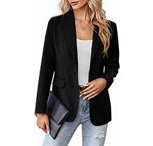 Brnmxoke 2023 Clearance Casual Blazer Jackets For Women Long Sleeve Office Blazers Single Button Lapel Outerwear Autumn Fashion Suit Blazer