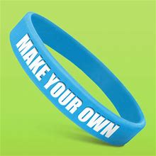 Personalized Wristbands - 100% Silicone - Classic Rubber Bracelets (1Ct, Blue 2925)