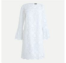 J.Crew Bell-Sleeve Dress In Embroidered Eyelet White Size 2 Item AK236