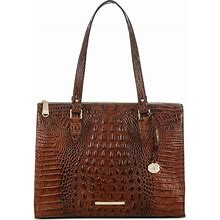 Brahmin Anywhere Melbourne Embossed Leather Tote - Pecan/Gold