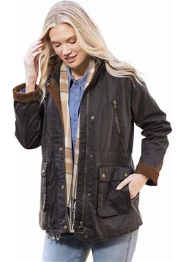 Portland Barn Jacket, Fully Lined With Zip Front And Hideaway Hood In Olive Size 3X By Northstyle Catalog