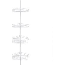Rebrilliant Thayer 4-Tier Spring Tension Shower Corner Pole Caddy Metal In White | 10 W X 5 D In | Wayfair B04d83bfa2789577576dbb239394e4de