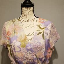 Chadwicks Dresses | Chadwick's Silk Pastel Floral Print Dress | Color: Purple/White | Size: 12