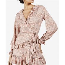 Ted Baker Dresses | Ted Baker Quiin Floral Wrap-Dress | Color: Pink/Tan | Size: 4