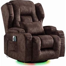 SAMERY Power Recliner Chair With Massage And Heated, 270° Power Swivel Rocker Recliner Chair, Nursery Glider Rocking Chair Home Theater Seating W