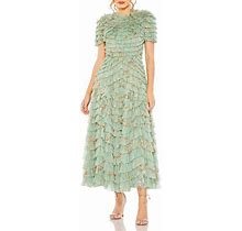 Mac Duggal Tiered Ruffle Maxi Dress In Sage Multi At Nordstrom, Size 16