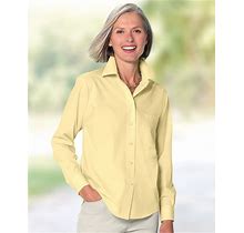 Appleseeds Women's Foxcroft® Non-Iron Classic Fit Solid Shirt - Yellow - 12 - Petite